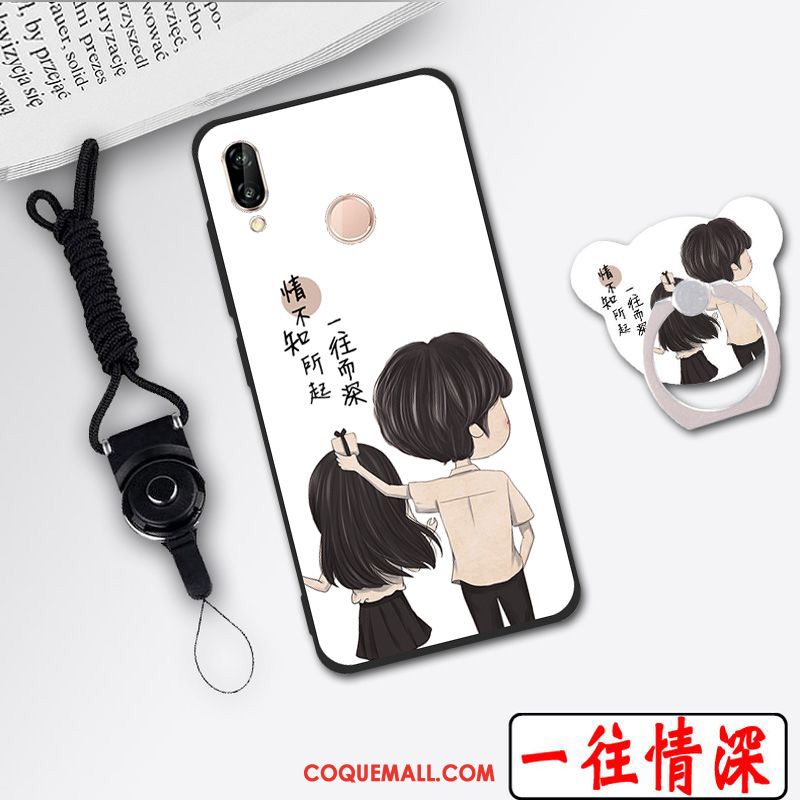 Étui Huawei P20 Lite Dessin Animé Blanc Téléphone Portable, Coque Huawei P20 Lite Incassable Jeunesse