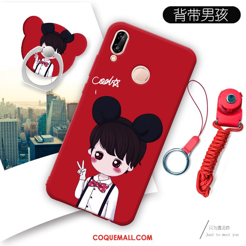 Étui Huawei P20 Lite Fluide Doux Protection Téléphone Portable, Coque Huawei P20 Lite Rouge