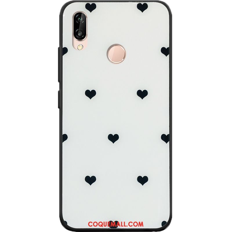 Étui Huawei P20 Lite Incassable Blanc Verre, Coque Huawei P20 Lite Protection Simple