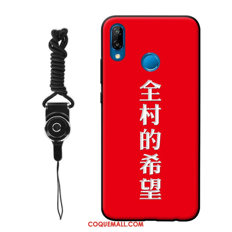 Étui Huawei P20 Lite Jeunesse Délavé En Daim Drôle, Coque Huawei P20 Lite Rouge Téléphone Portable
