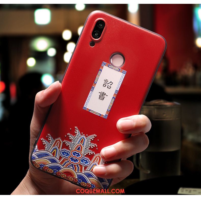 Étui Huawei P20 Lite Rouge Vintage Vent, Coque Huawei P20 Lite Protection Palais