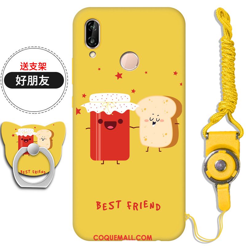 Étui Huawei P20 Lite Téléphone Portable Créatif Ornements Suspendus, Coque Huawei P20 Lite Jaune Fluide Doux