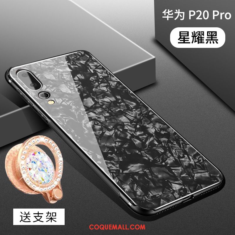 Étui Huawei P20 Pro Coquille Personnalité Tendance, Coque Huawei P20 Pro Verre Net Rouge