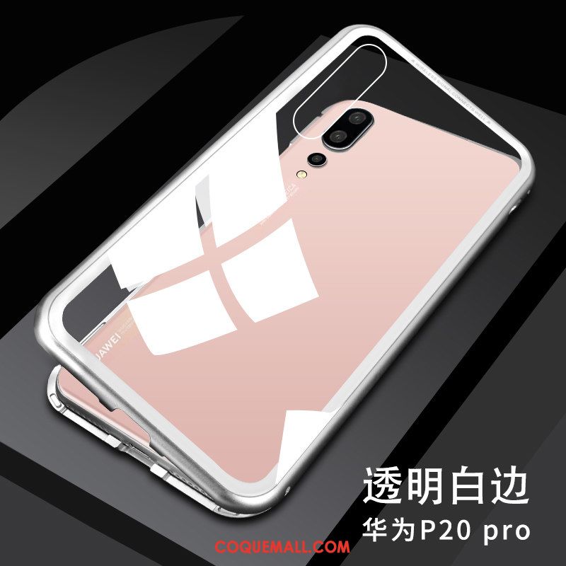 Étui Huawei P20 Pro Tout Compris Métal Net Rouge, Coque Huawei P20 Pro Marque De Tendance Incassable