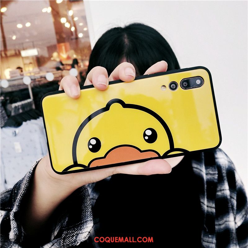 Étui Huawei P20 Pro Téléphone Portable Protection Amoureux, Coque Huawei P20 Pro Miroir Jaune