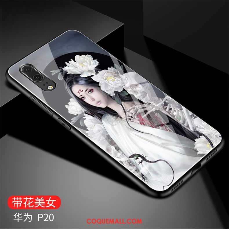 Étui Huawei P20 Tout Compris Couvercle Arrière Miroir, Coque Huawei P20 Tempérer Téléphone Portable