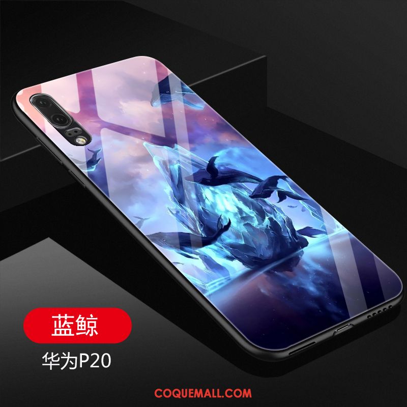 Étui Huawei P20 Téléphone Portable Incassable Violet, Coque Huawei P20 Verre Tendance