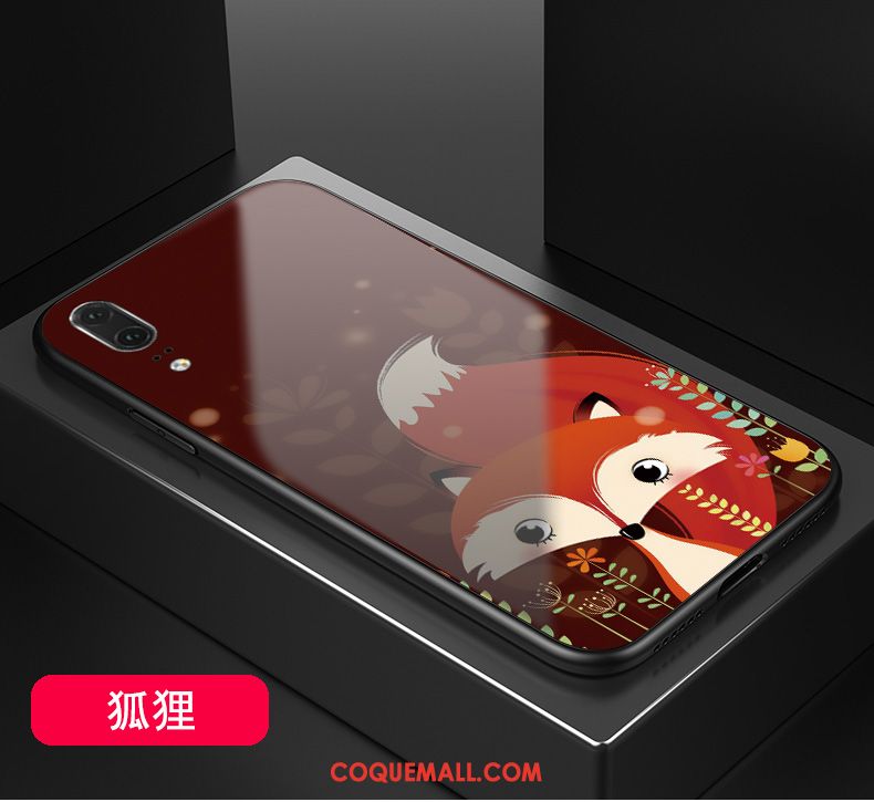 Étui Huawei P20 Téléphone Portable Rouge Verre, Coque Huawei P20 Incassable Difficile