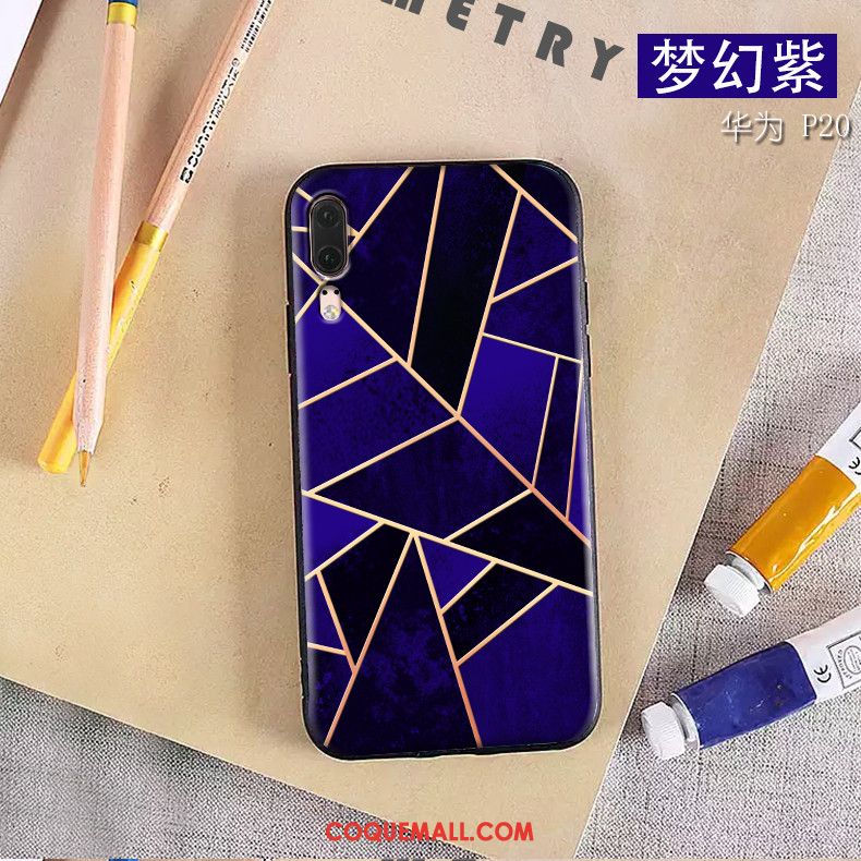 Étui Huawei P20 Violet Ornements Suspendus Téléphone Portable, Coque Huawei P20 Fluide Doux Personnalité