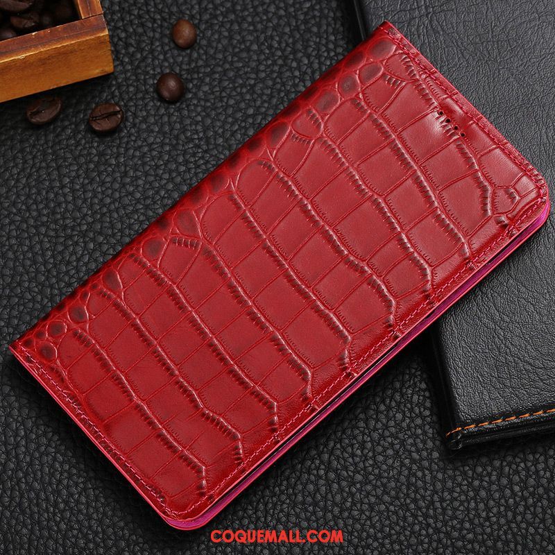 Étui Huawei P30 Incassable Modèle Fleurie Rouge, Coque Huawei P30 En Cuir Protection