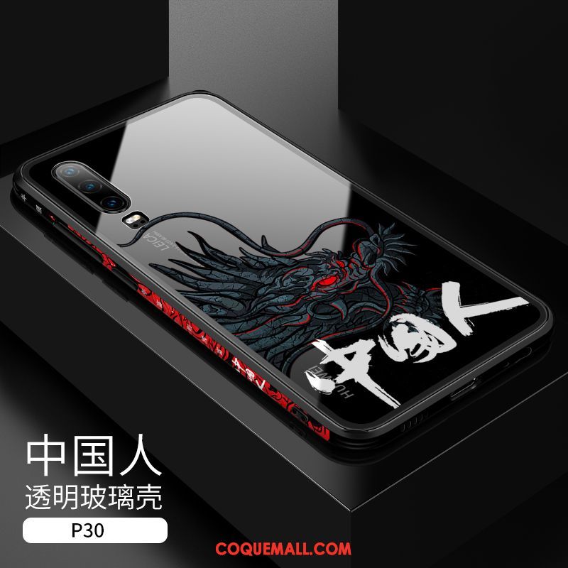 Étui Huawei P30 Incassable Téléphone Portable Noir, Coque Huawei P30 Tout Compris Transparent