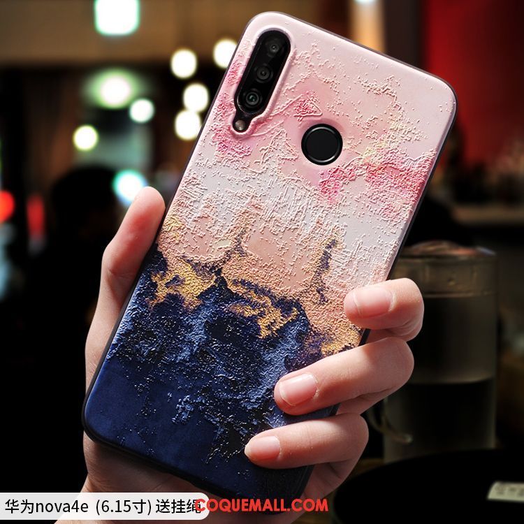 Étui Huawei P30 Lite Amoureux Ornements Suspendus Rose, Coque Huawei P30 Lite Tout Compris Silicone