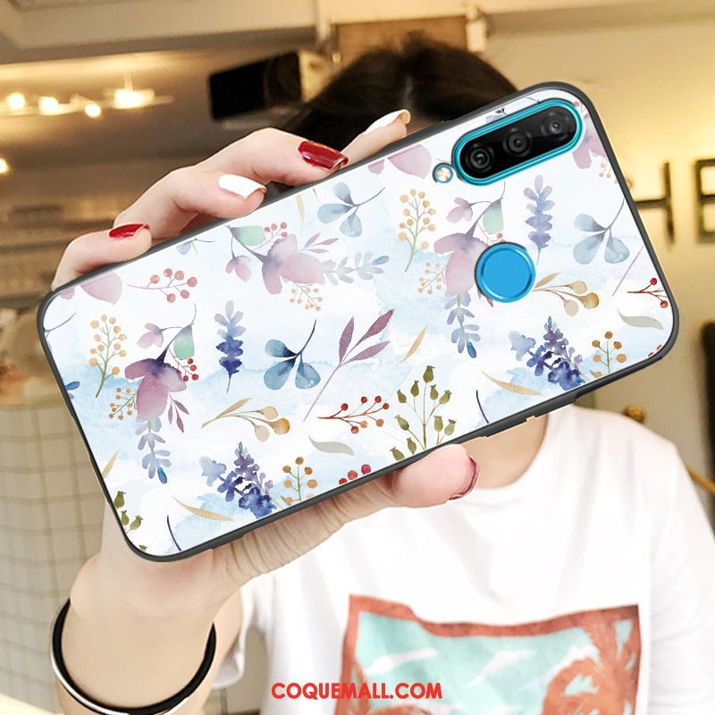 Étui Huawei P30 Lite Protection Amoureux Fleurs, Coque Huawei P30 Lite Tout Compris Téléphone Portable