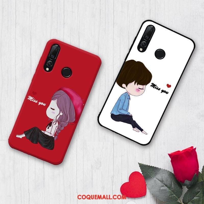 Étui Huawei P30 Lite Tendance Téléphone Portable Rouge, Coque Huawei P30 Lite Ornements Suspendus Fluide Doux