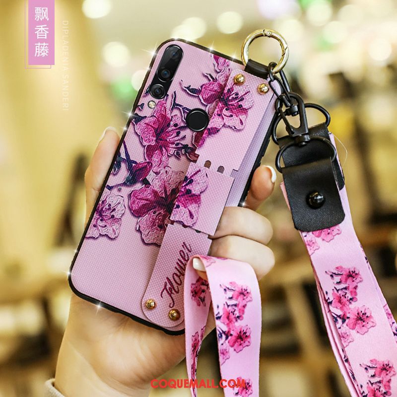 Étui Huawei P30 Lite Tout Compris Ornements Suspendus Net Rouge, Coque Huawei P30 Lite Créatif Cou Suspendu