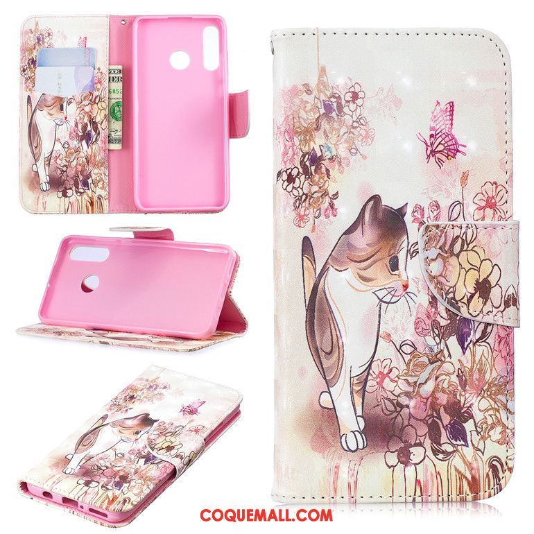 Étui Huawei P30 Lite Tout Compris Téléphone Portable Fluide Doux, Coque Huawei P30 Lite Rose En Cuir