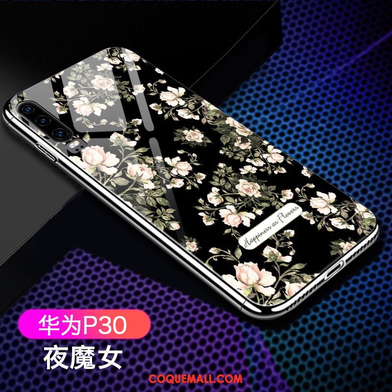 Étui Huawei P30 Miroir Silicone Verre, Coque Huawei P30 Luxe Tout Compris