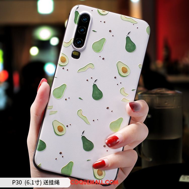 Étui Huawei P30 Net Rouge Délavé En Daim Tout Compris, Coque Huawei P30 Marque De Tendance Créatif