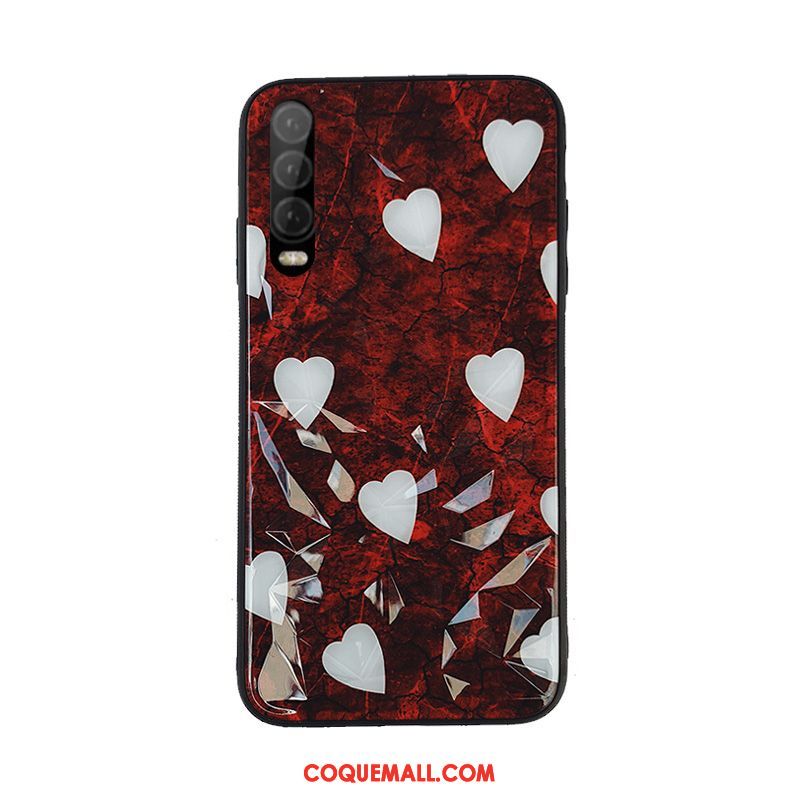 Étui Huawei P30 Net Rouge Grand Créatif, Coque Huawei P30 Amour Personnalité