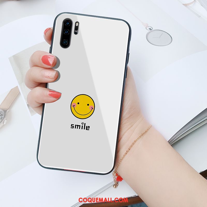 Étui Huawei P30 Pro Blanc Téléphone Portable Personnalité, Coque Huawei P30 Pro Fluide Doux Silicone