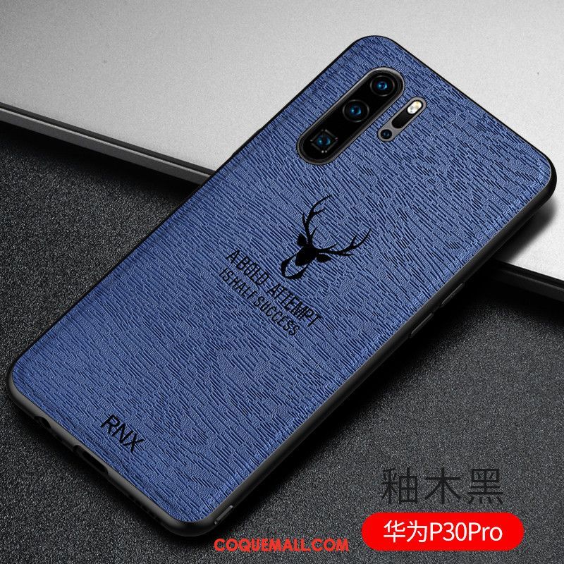 Étui Huawei P30 Pro Fluide Doux Tendance Incassable, Coque Huawei P30 Pro Silicone Bleu