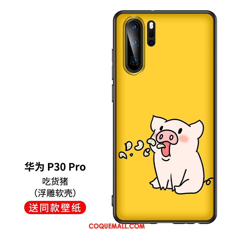 Étui Huawei P30 Pro Jaune Personnalité Dessin Animé, Coque Huawei P30 Pro Créatif Protection