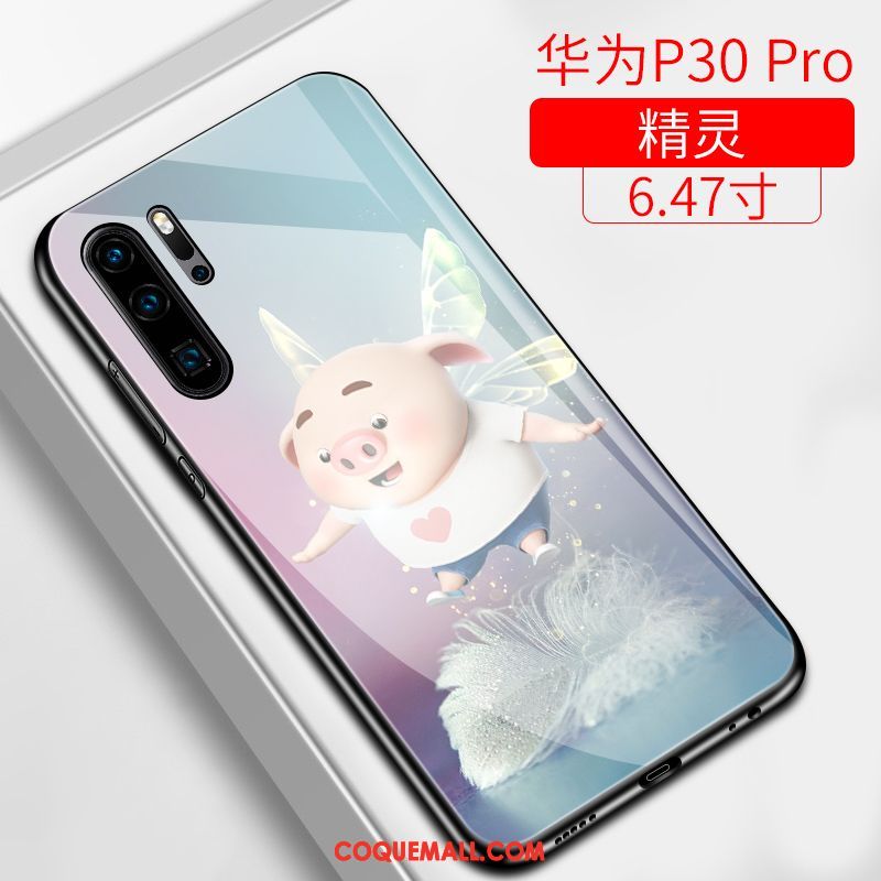 Étui Huawei P30 Pro Personnalité Fluide Doux Tendance, Coque Huawei P30 Pro Net Rouge Incassable