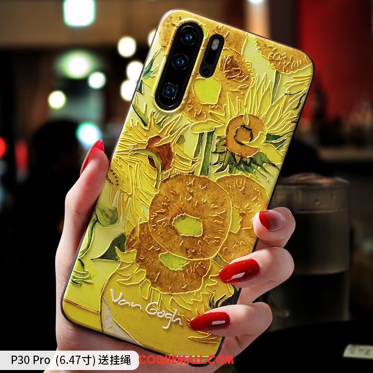 Étui Huawei P30 Pro Très Mince Ornements Suspendus Marque De Tendance, Coque Huawei P30 Pro Fluide Doux Incassable