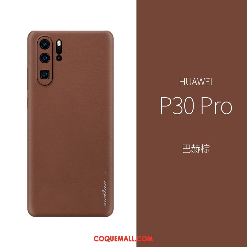 Étui Huawei P30 Pro Très Mince Personnalité Tout Compris, Coque Huawei P30 Pro Téléphone Portable Cuir Véritable Braun