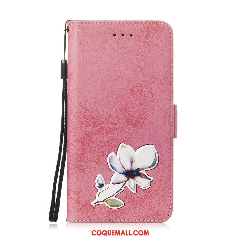 Étui Huawei P30 Pro Téléphone Portable Fleur Rose, Coque Huawei P30 Pro Bois En Cuir