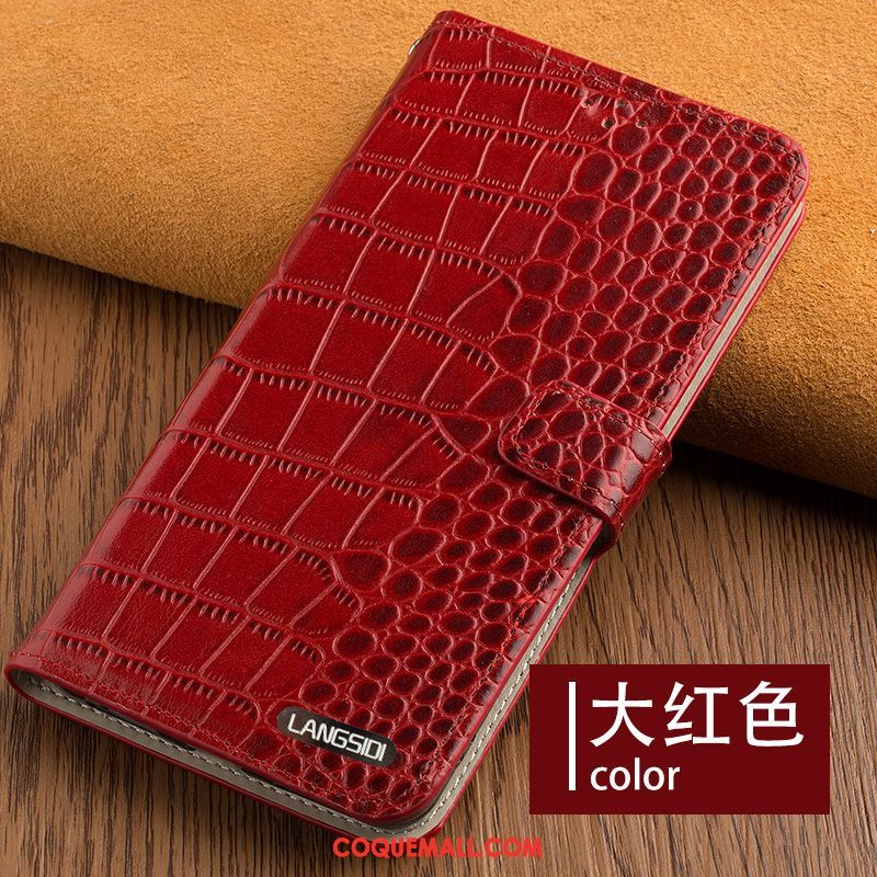 Étui Huawei P30 Rouge Luxe Tendance, Coque Huawei P30 Cuir Véritable Personnalisé