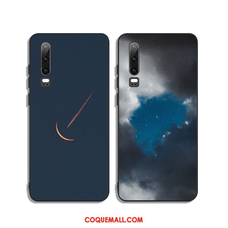 Étui Huawei P30 Tout Compris Ciel Étoilé Fluide Doux, Coque Huawei P30 Business Noir