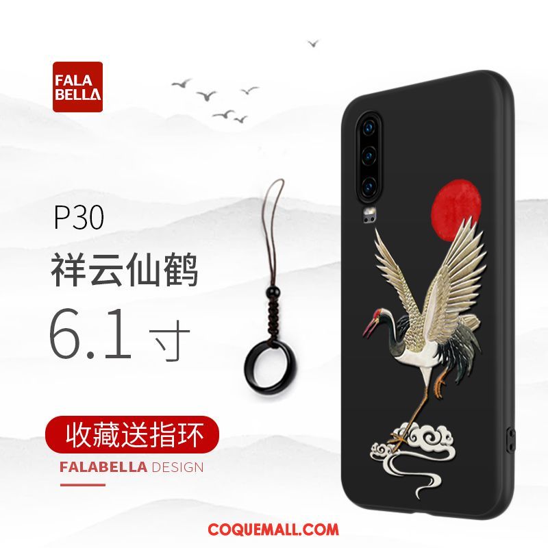 Étui Huawei P30 Téléphone Portable Incassable Protection, Coque Huawei P30 Délavé En Daim Marque De Tendance