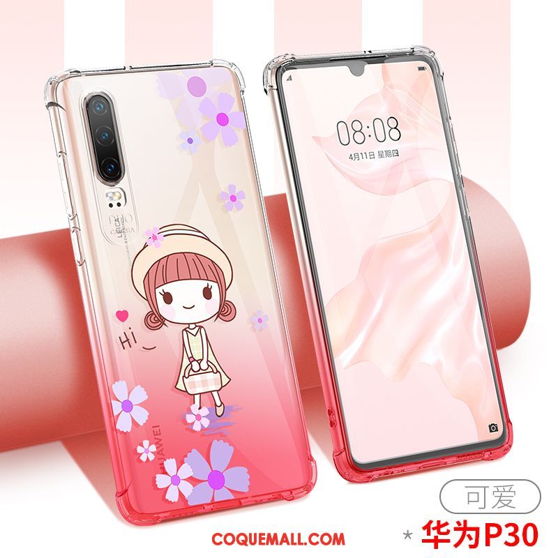 Étui Huawei P30 Téléphone Portable Transparent Protection, Coque Huawei P30 Fluide Doux Très Mince