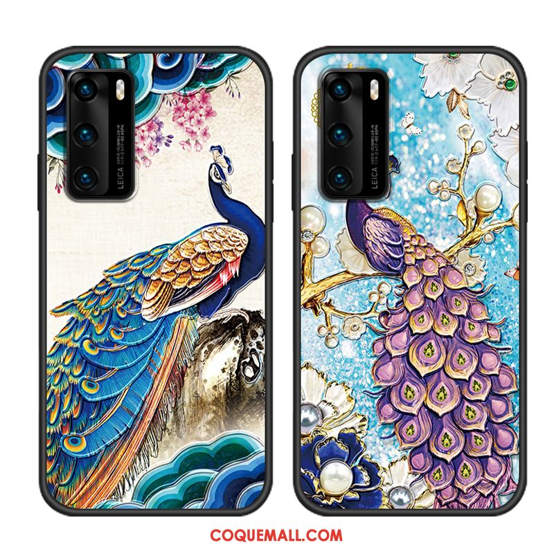 Étui Huawei P40 Gaufrage Fluide Doux Vent, Coque Huawei P40 Amoureux Tendance