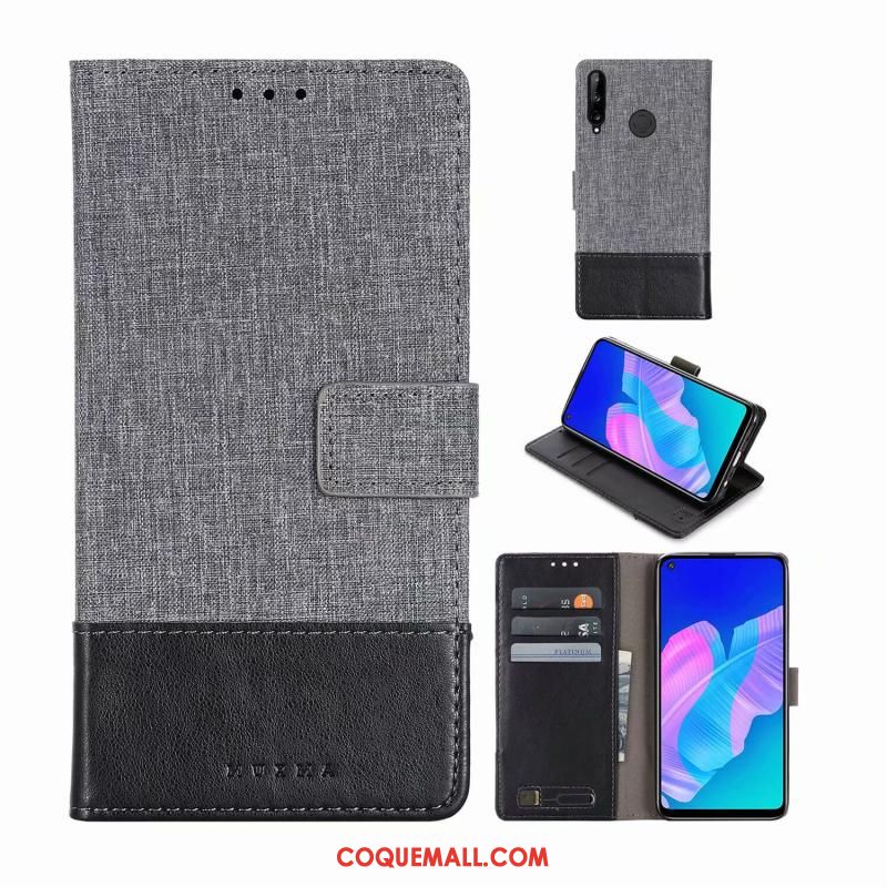 Étui Huawei P40 Lite E Téléphone Portable Portefeuille Casual, Coque Huawei P40 Lite E Noir En Cuir