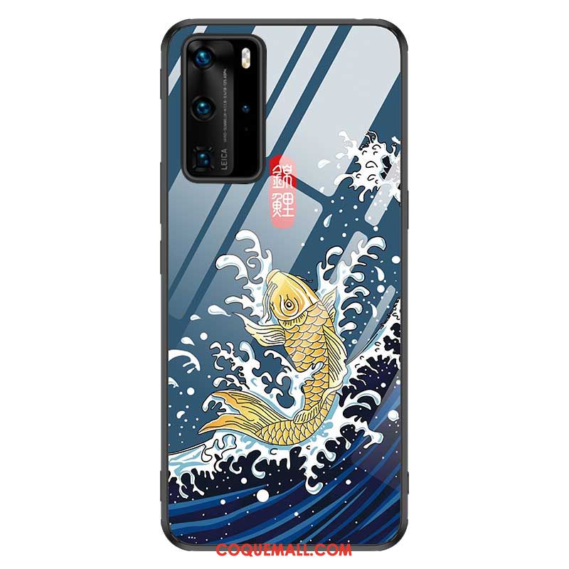 Étui Huawei P40 Pro Marque De Tendance Style Chinois Silicone, Coque Huawei P40 Pro Luxe Vintage