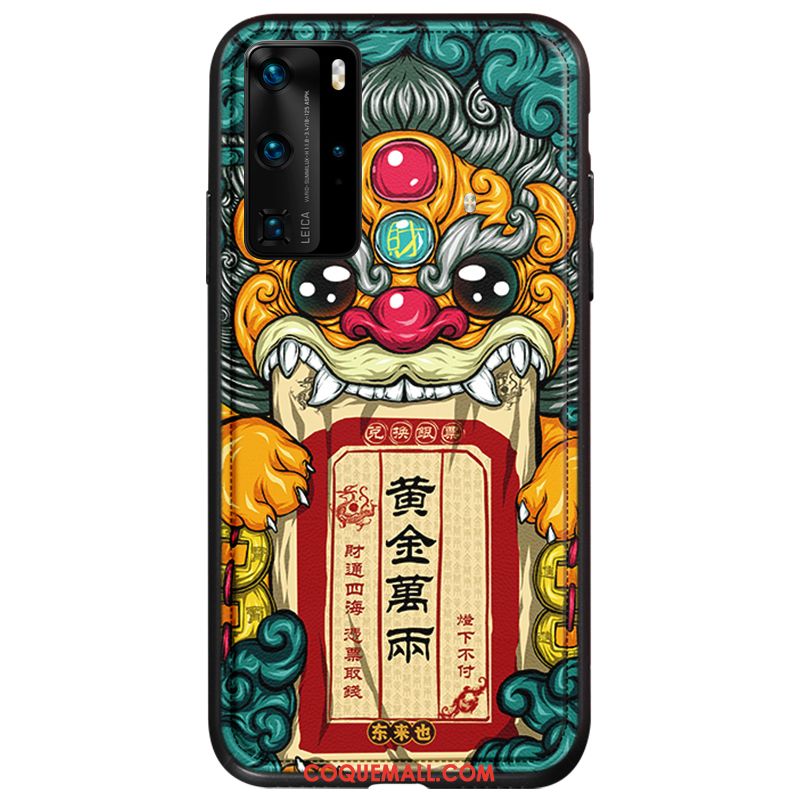 Étui Huawei P40 Pro Multicolore Modèle Fleurie Téléphone Portable, Coque Huawei P40 Pro Style Chinois Personnalité