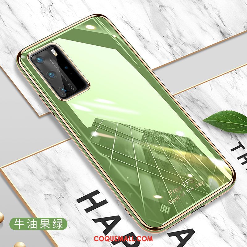 Étui Huawei P40 Pro Simple Tout Compris Vert, Coque Huawei P40 Pro Nouveau Téléphone Portable