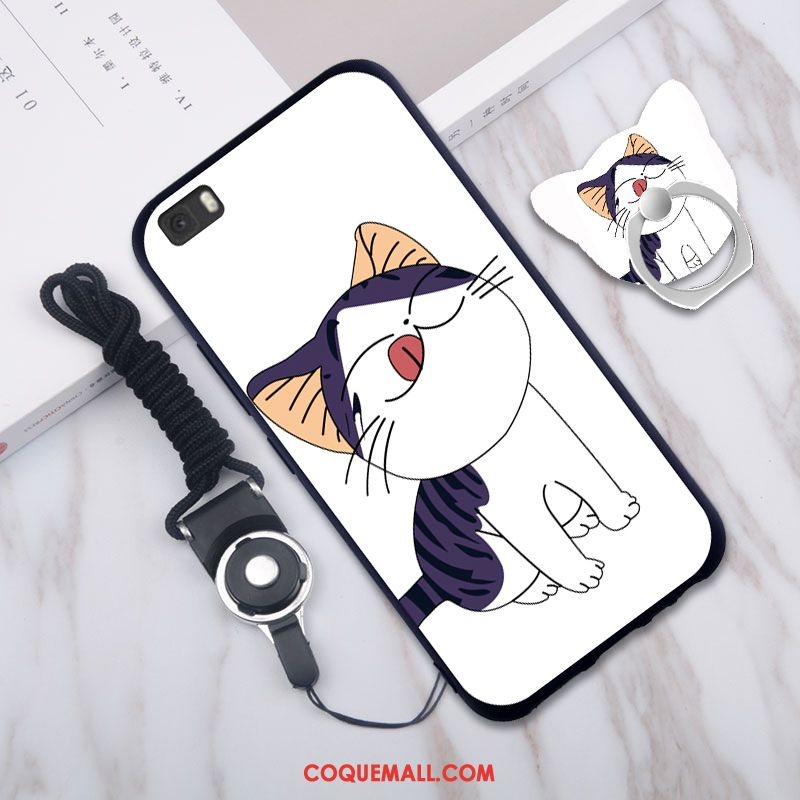 Étui Huawei P8 Dessin Animé Frais Incassable, Coque Huawei P8 Téléphone Portable Blanc