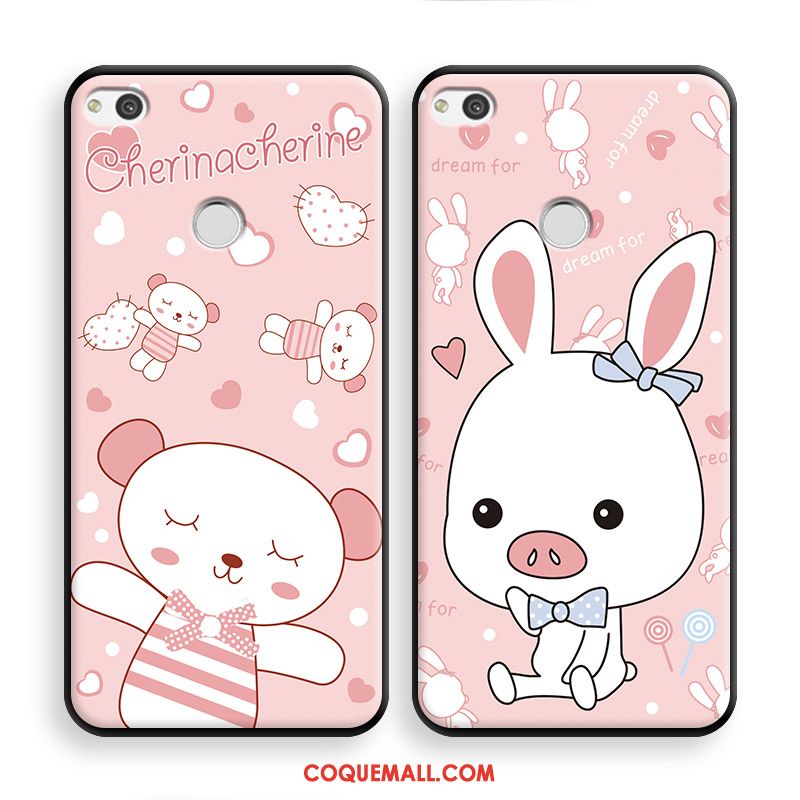 Étui Huawei P8 Lite 2017 Jeunesse Dessin Animé Rose, Coque Huawei P8 Lite 2017 Fluide Doux Téléphone Portable