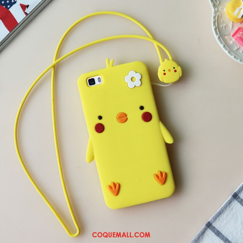 Étui Huawei P8 Lite Jaune Charmant Protection, Coque Huawei P8 Lite Créatif Silicone