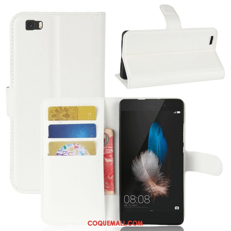 Étui Huawei P8 Lite Litchi Incassable Tendance, Coque Huawei P8 Lite Étui En Cuir Modèle Fleurie