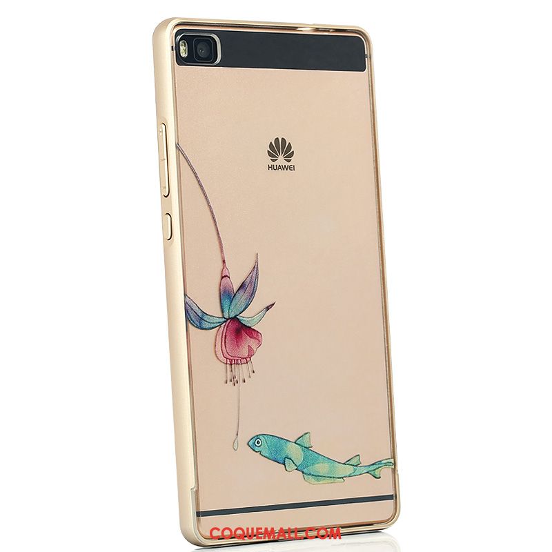 Étui Huawei P8 Or Haute Protection, Coque Huawei P8 Border Téléphone Portable