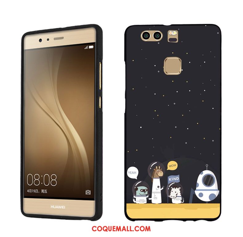 Étui Huawei P9 Animal Fluide Doux Charmant, Coque Huawei P9 Protection Noir