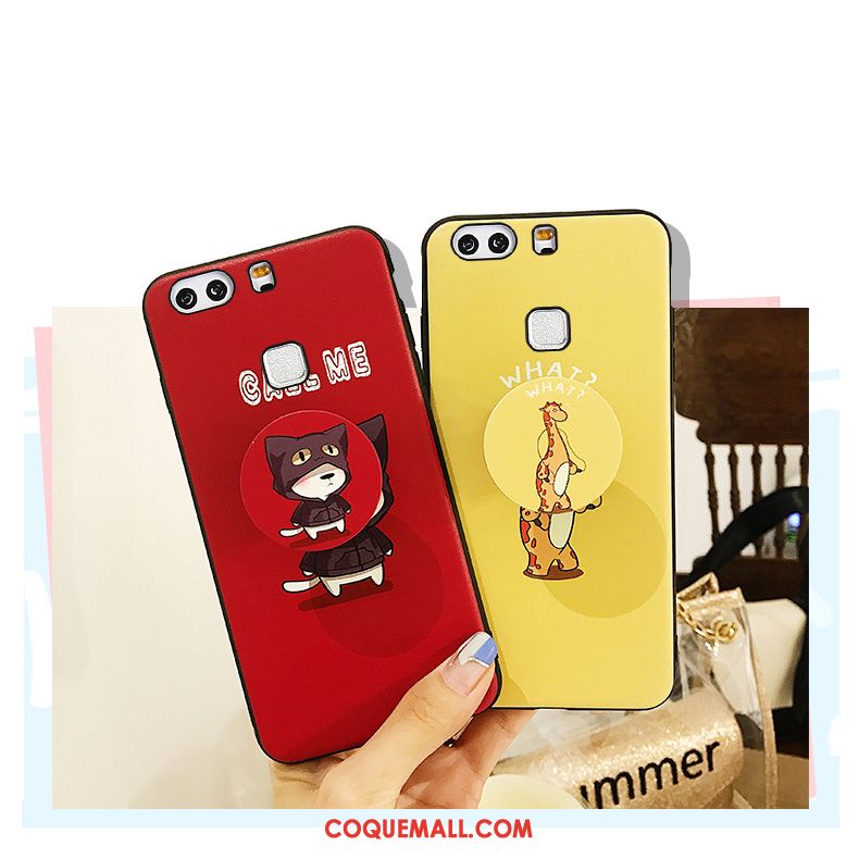 Étui Huawei P9 Ballon Support Rouge, Coque Huawei P9 Silicone Incassable