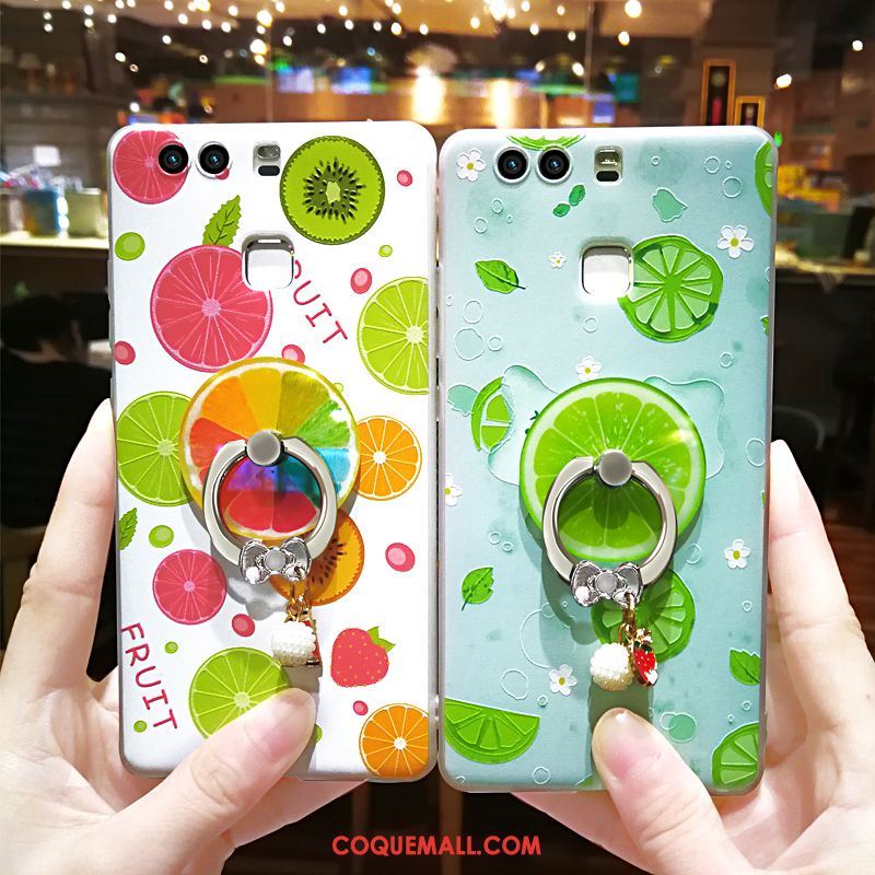 Étui Huawei P9 Frais Incassable Vert, Coque Huawei P9 Tendance Téléphone Portable