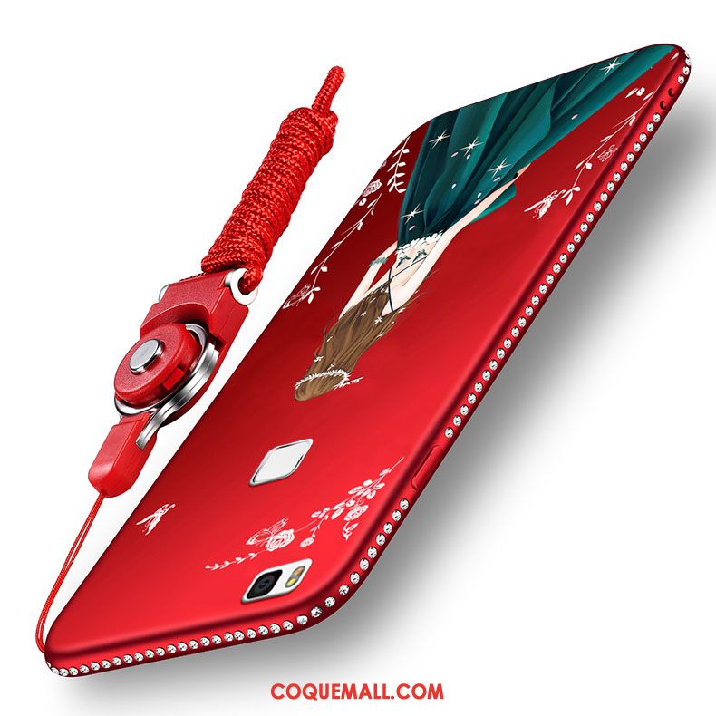Étui Huawei P9 Lite Ornements Suspendus Silicone Téléphone Portable, Coque Huawei P9 Lite Jeunesse Rouge