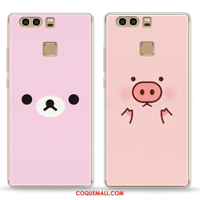 Étui Huawei P9 Personnalité Fluide Doux Dessin Animé, Coque Huawei P9 Téléphone Portable Rose