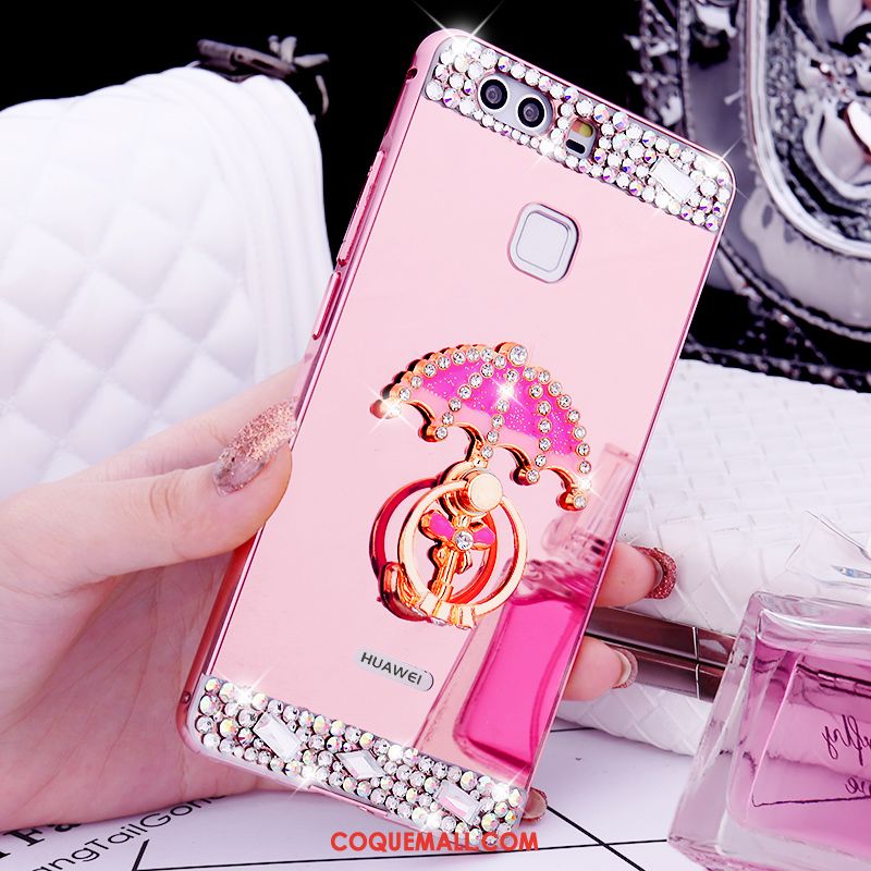 Étui Huawei P9 Plus Incassable Téléphone Portable Or Rose, Coque Huawei P9 Plus Strass Métal